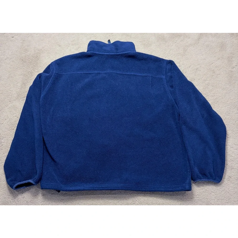 Vintage LL Bean Fleece Jacket Mens Full Zip 90s Blue Made in USA Size 2XL